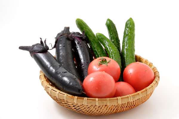 野菜集合 画像2 ナス トマト キュウリ 夏の野菜 素材 無料写真素材 フリー